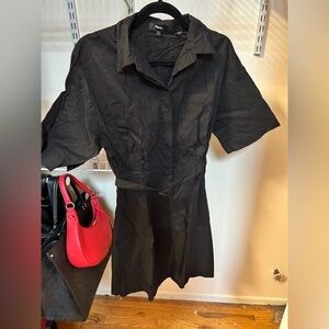 Theory Black Dress with Short Sleeves